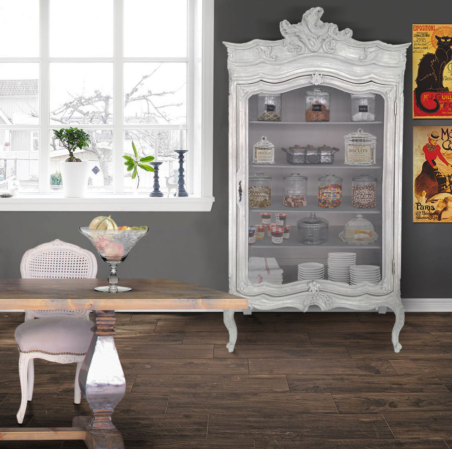 dresser with gray patina shelves chic country style Royal Art Palace